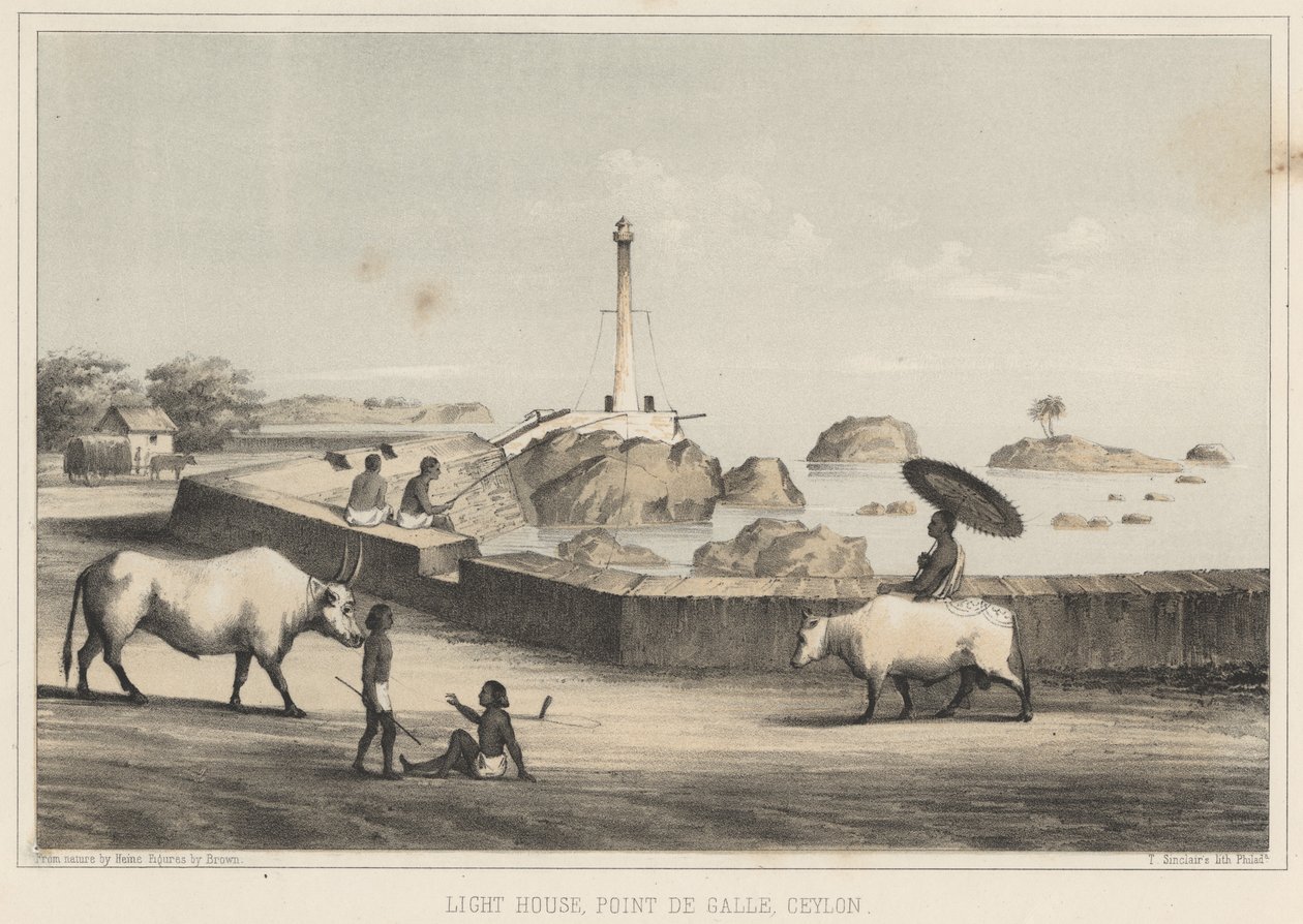 Leuchtturm, Point de Galle, Ceylon, 1855 von Wilhelm Joseph Heine