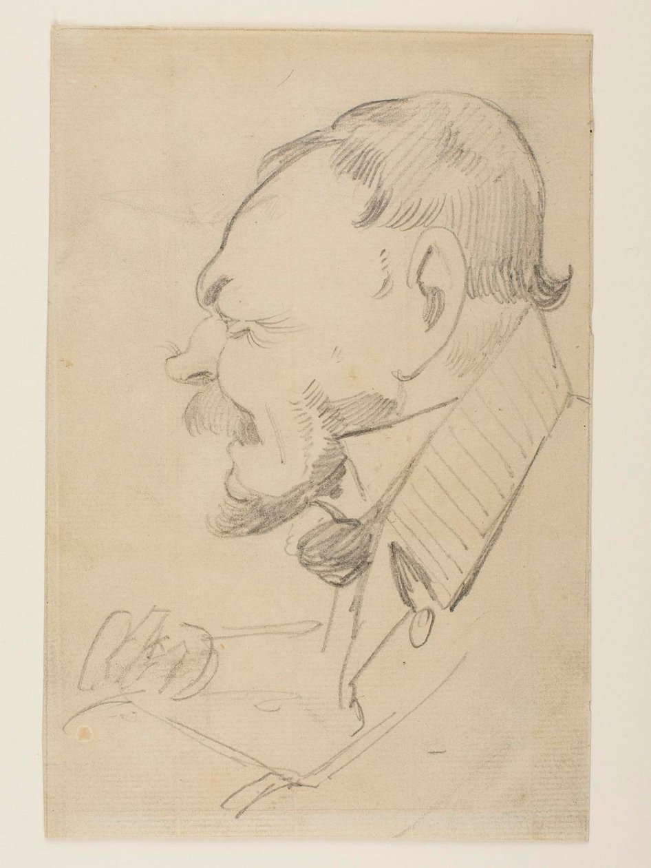 Karikatur von Gottlieb Bindesbøll von Wilhelm Marstrand