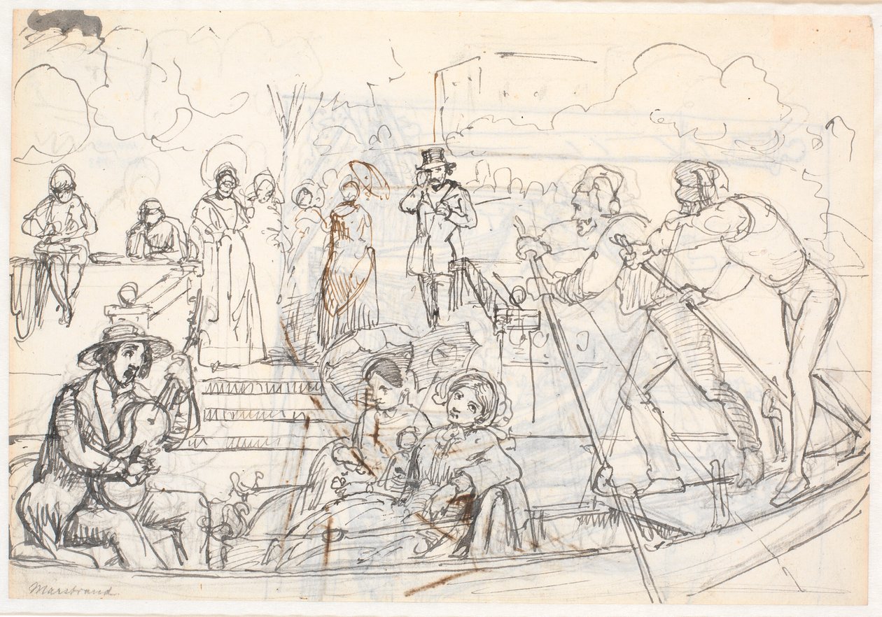 Gondelszene aus Venedig von Wilhelm Marstrand