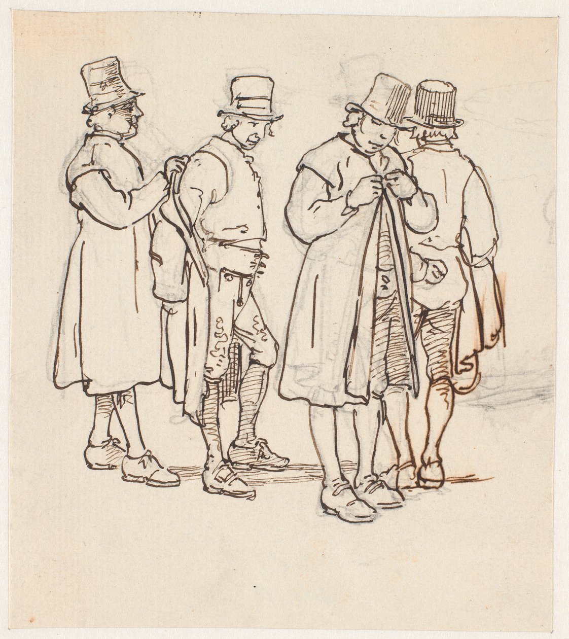 Gruppe mit vier schwedischen Bauern von Wilhelm Marstrand
