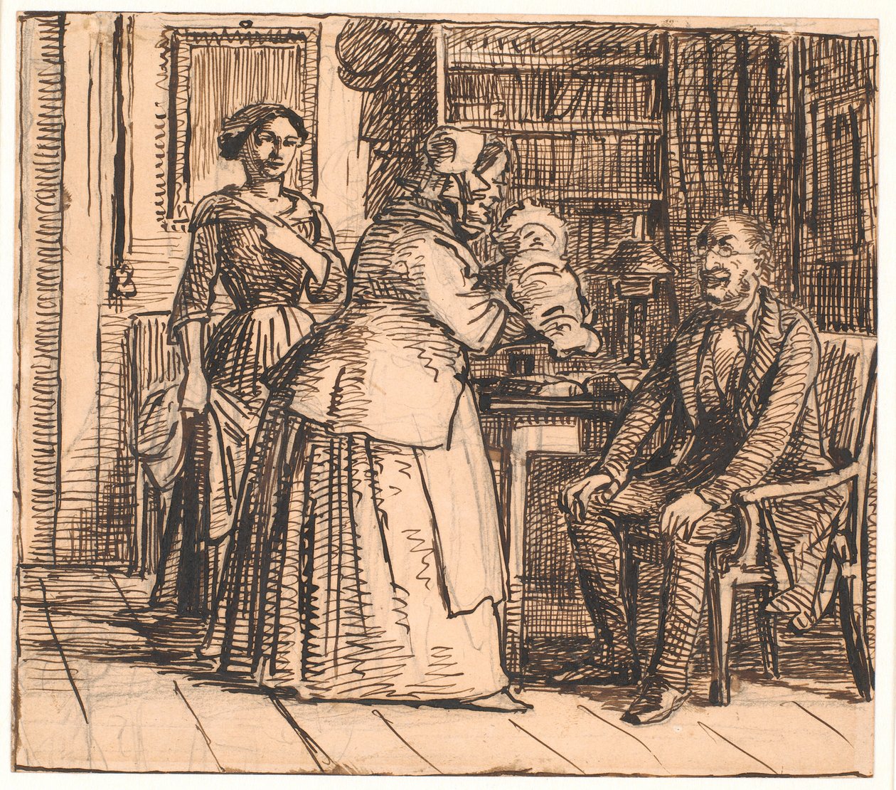 Die Hebamme präsentiert den Erben von Wilhelm Marstrand