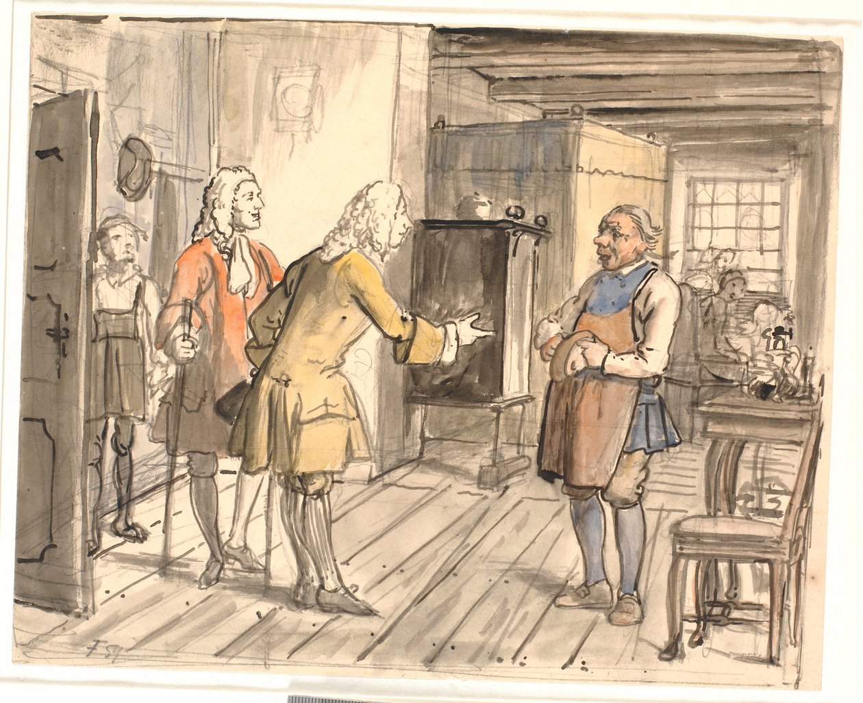 Besuch der Stadträte zur Gratulation. (Der politische Kandestøber) von Wilhelm Marstrand