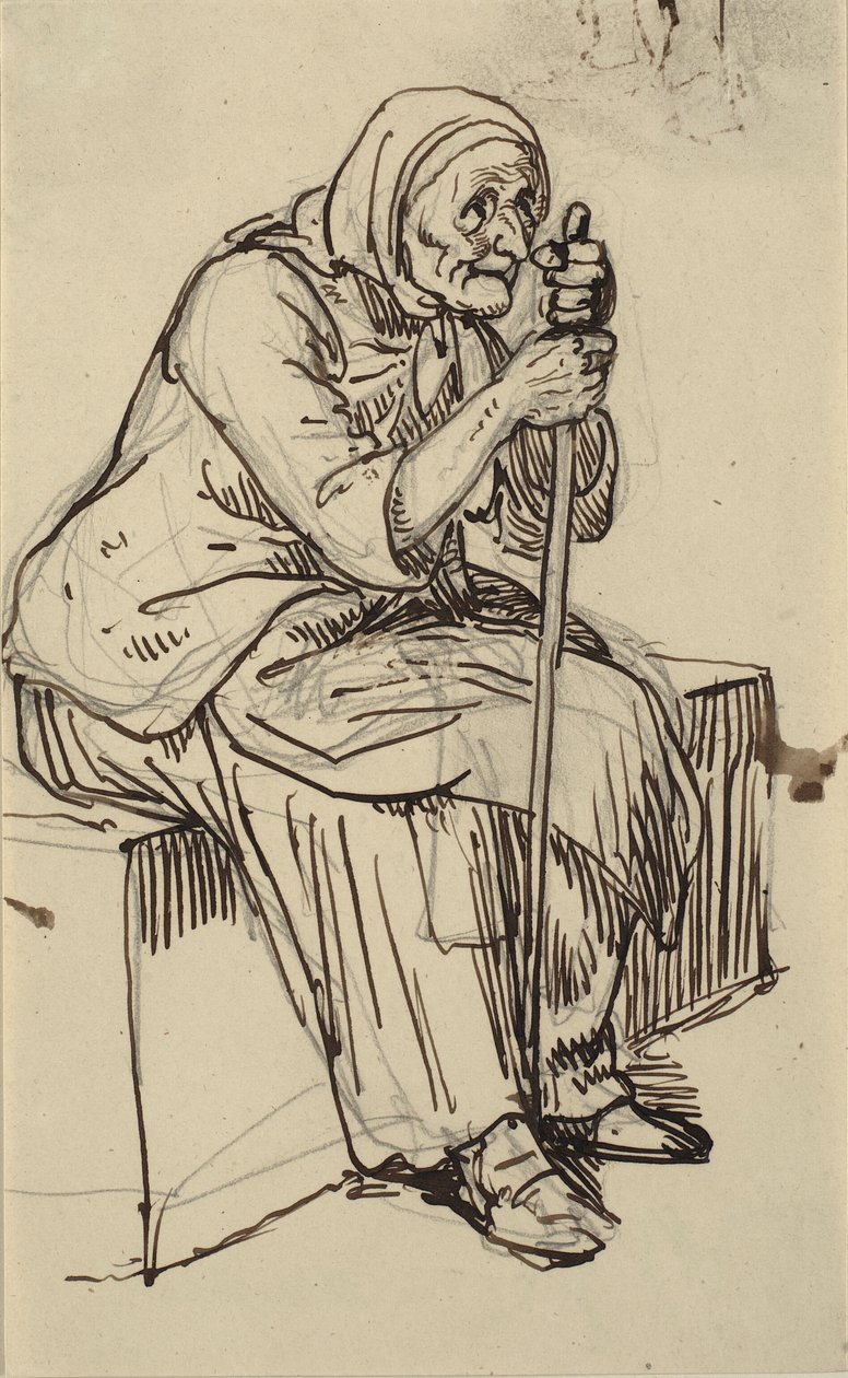 Sitzende alte Frau von Wilhelm Marstrand