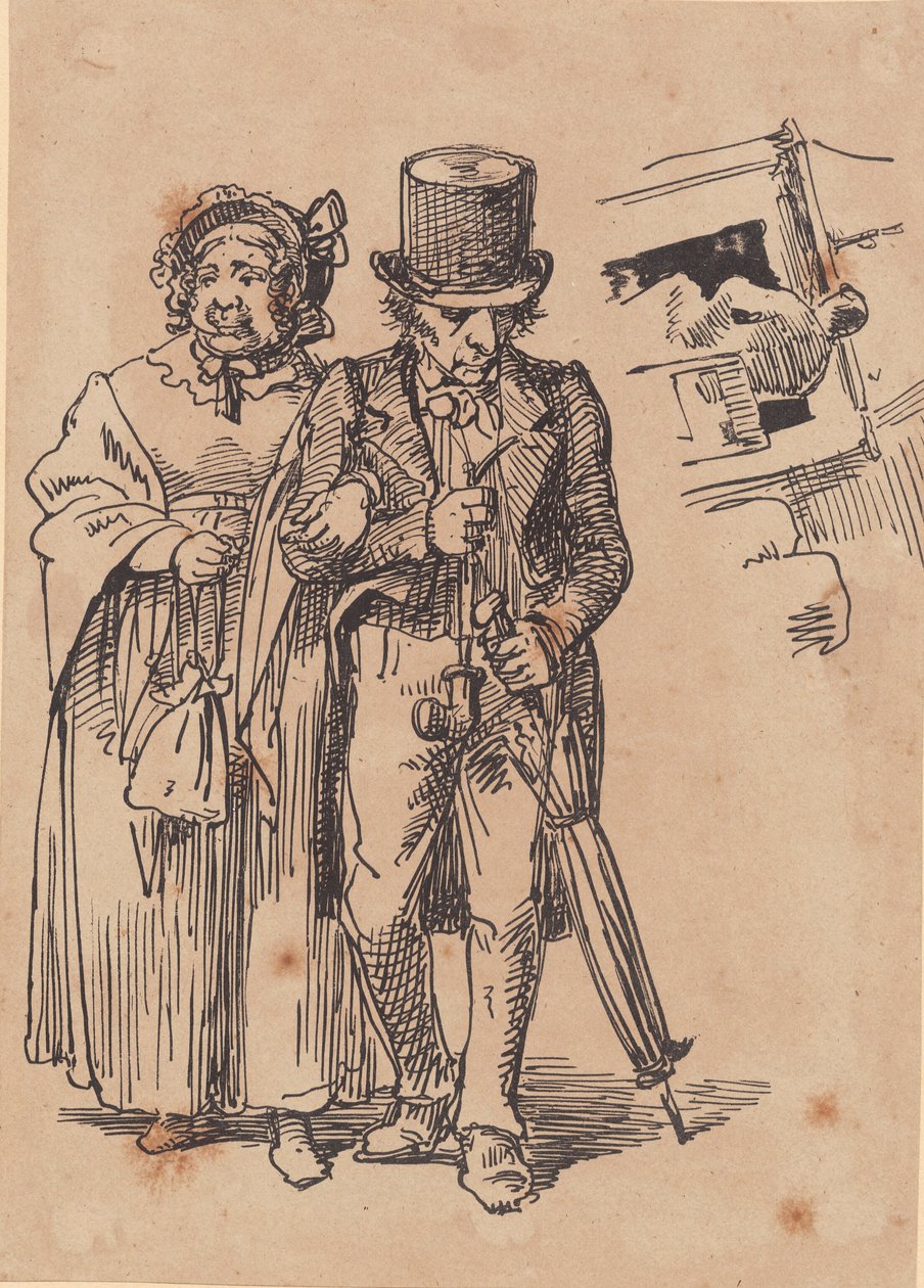 Spazierendes älteres Bürgerpaar von Wilhelm Marstrand