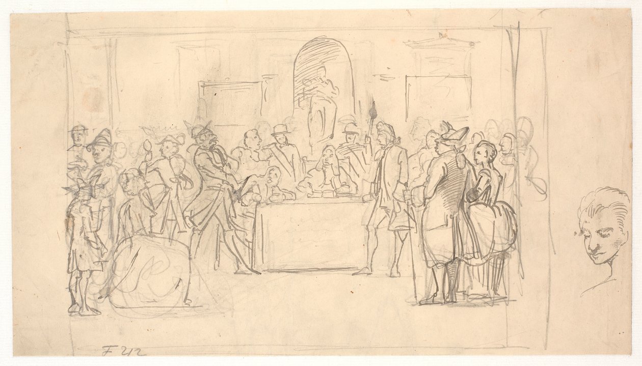 Entwurf für die Schlussszene von Das glückliche Schiffbruch von Wilhelm Marstrand