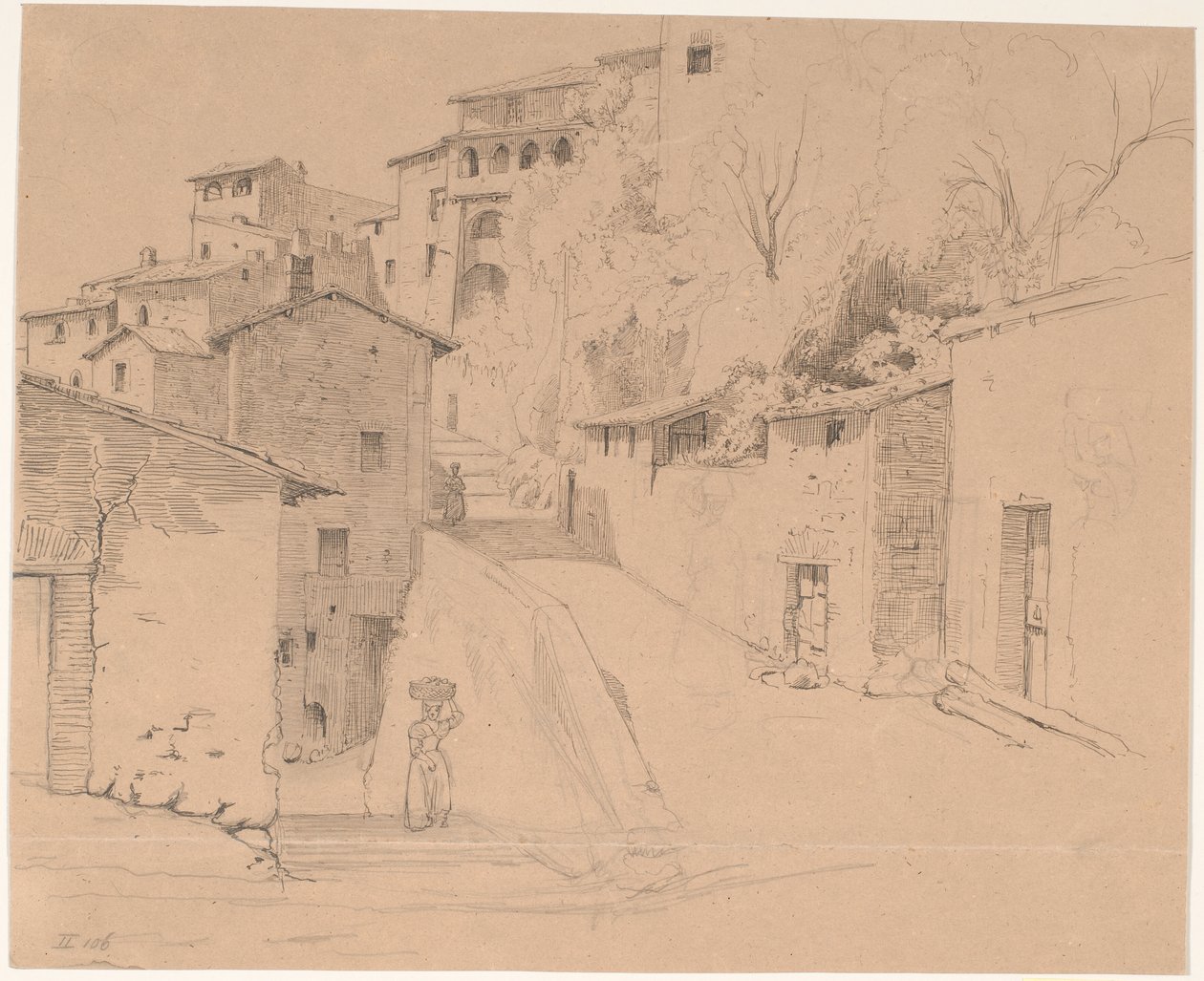 Via Piave mit La Porta Su in Olevano Romano von Wilhelm Marstrand