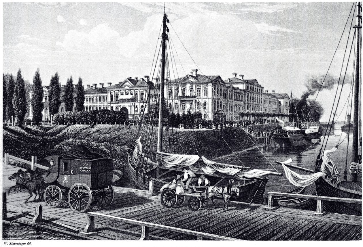 Ansicht des Schlosses Mitau, ca. 1850 von Wilhelm Siegfried Stavenhagen