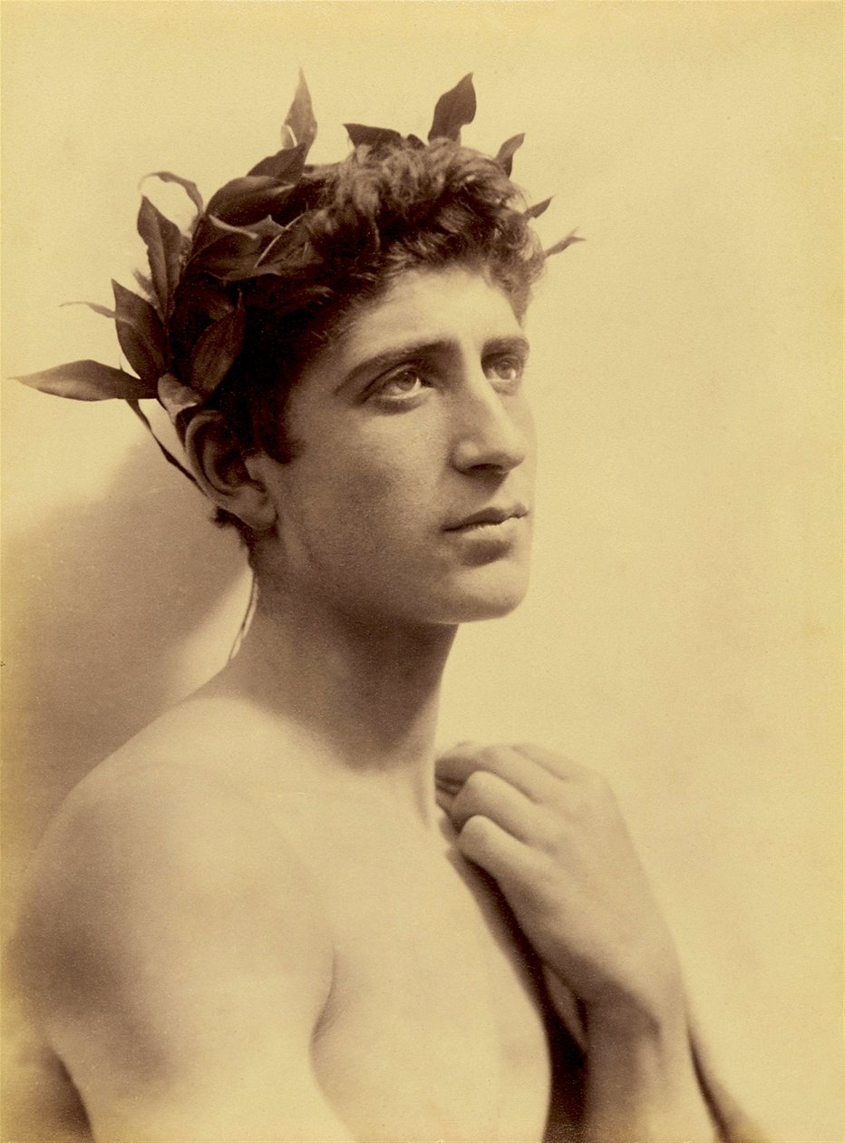 Studie eines Jungen mit Kranz, Sizilien, ca. 1898 von Baron Wilhelm von Gloeden