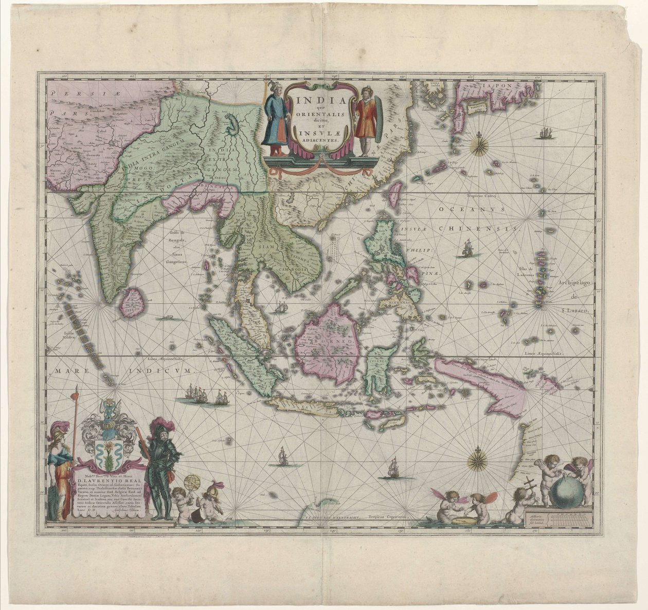 Eine Karte des 17. Jahrhunderts von Willem Janszoon Blaeu, die das heutige Indonesien und Teile Südostasiens zeigt von Willem Janszoon Blaeu