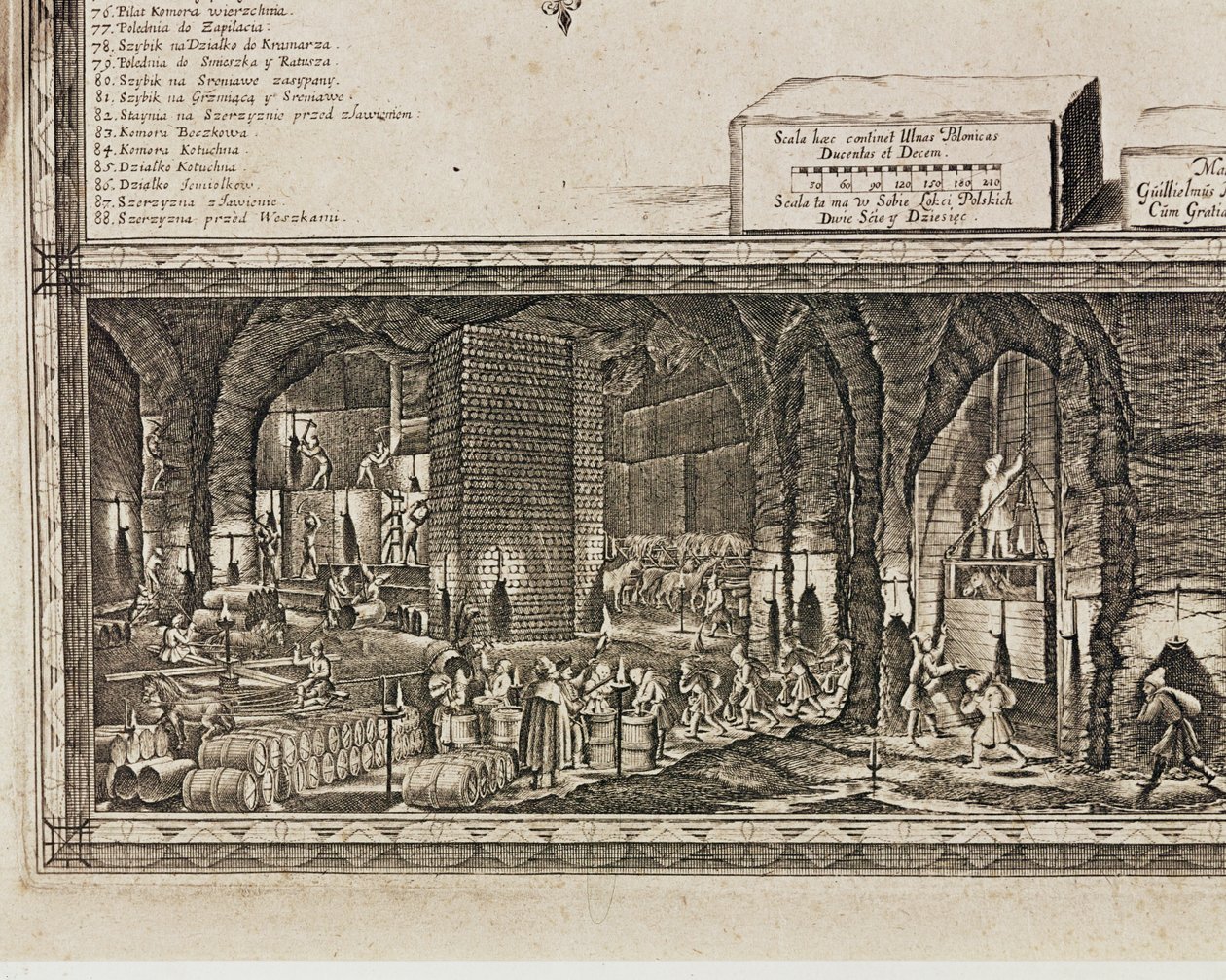 Die Salzminen von Wieliczka bei Krakau erzeugten etwa ein Drittel des Einkommens der polnischen Könige (Gravur) von Willem (c.1597 1660) Hondius