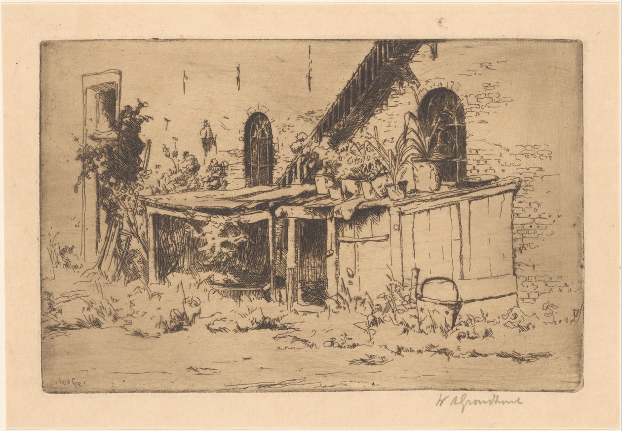 Hühnerstall in einem Garten in Voorburg von Willem Adrianus Grondhout (signed by artist)