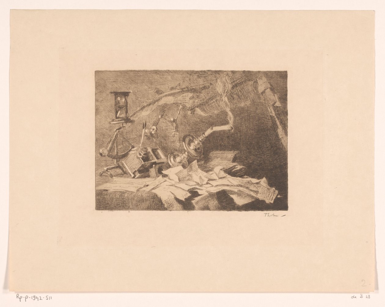 Stillleben mit fallenden und zerbrochenen Gegenständen von Willem Bastiaan Tholen (signed by artist)