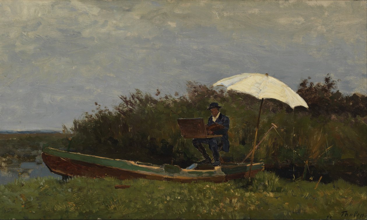 Der Maler Gabriël arbeitet in einem Boot, 1882 von Willem Bastiaan Tholen