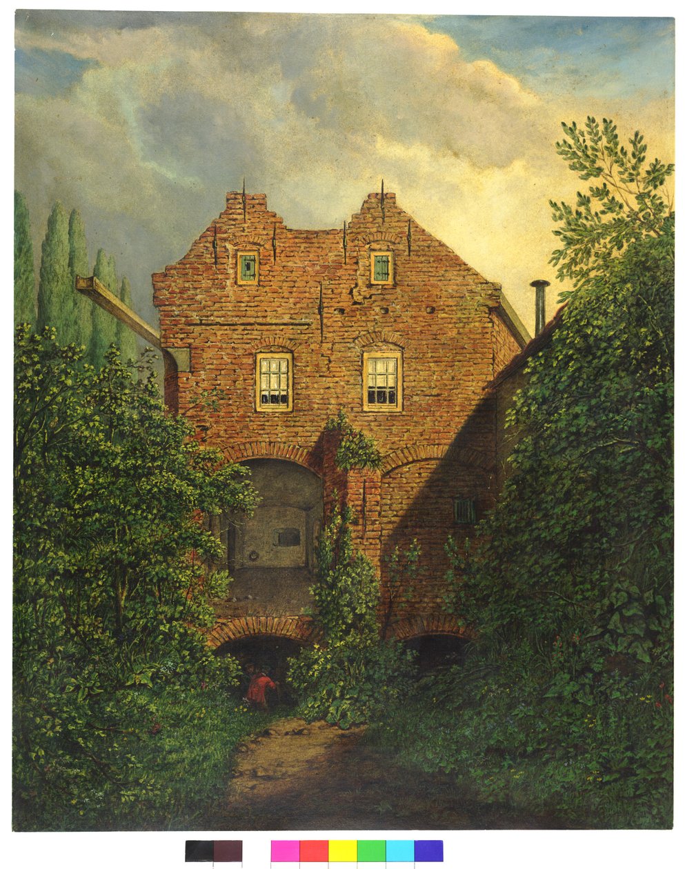 Ansicht im Bastion Sterrenburg in Utrecht an der Westfassade des Hauses über den südlichen Geschützkellern von Willem Cornelis van Dijk