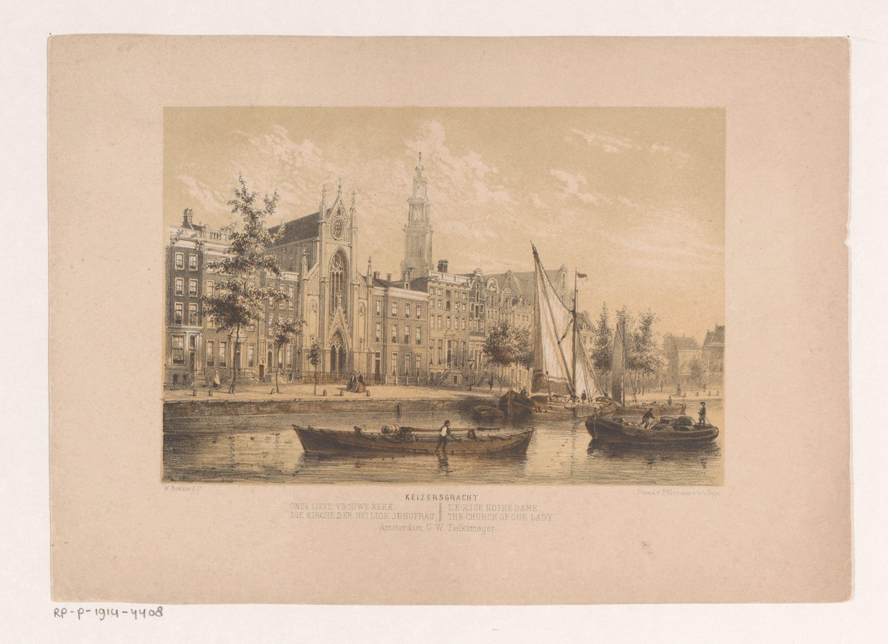 Keizersgracht mit Onze-Lieve-Vrouwekerk in Amsterdam von Willem Hekking jr.