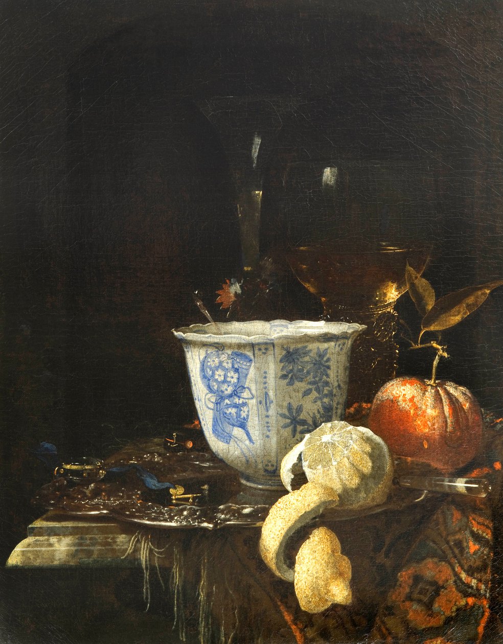 Stillleben mit einer chinesischen Porzellanschale von Willem Kalf
