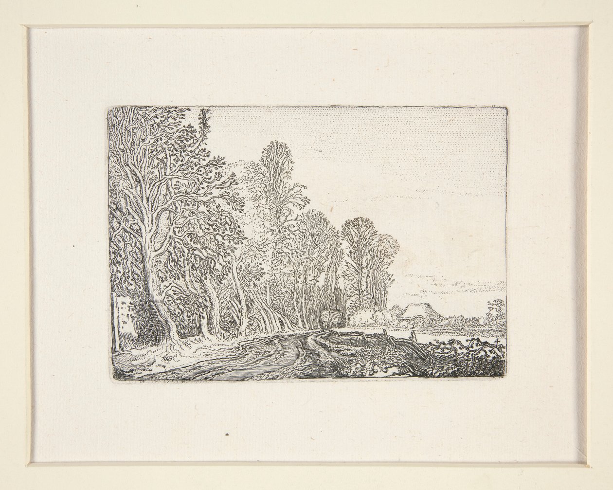 Straße am Waldrand, Platte 4 aus der Serie Die Landschaften von Willem Pietersz. Buytewech
