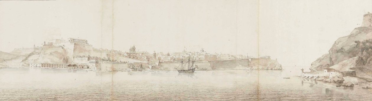 Blick auf Valletta auf der Insel Malta, gesehen von Senglea von Willem Schellinks