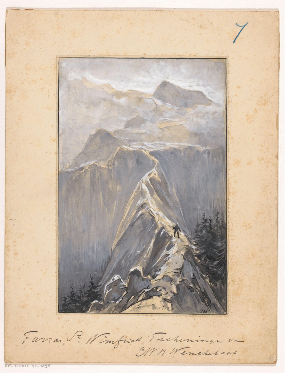 Junge läuft über einen Bergpfad von Ludwig Willem Reymert Wenckebach