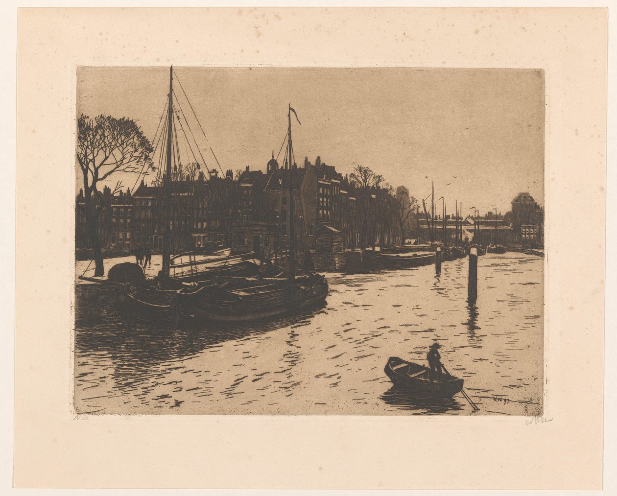 Ansicht des Leuvehaven in Rotterdam von Willem Witsen (signed by artist)