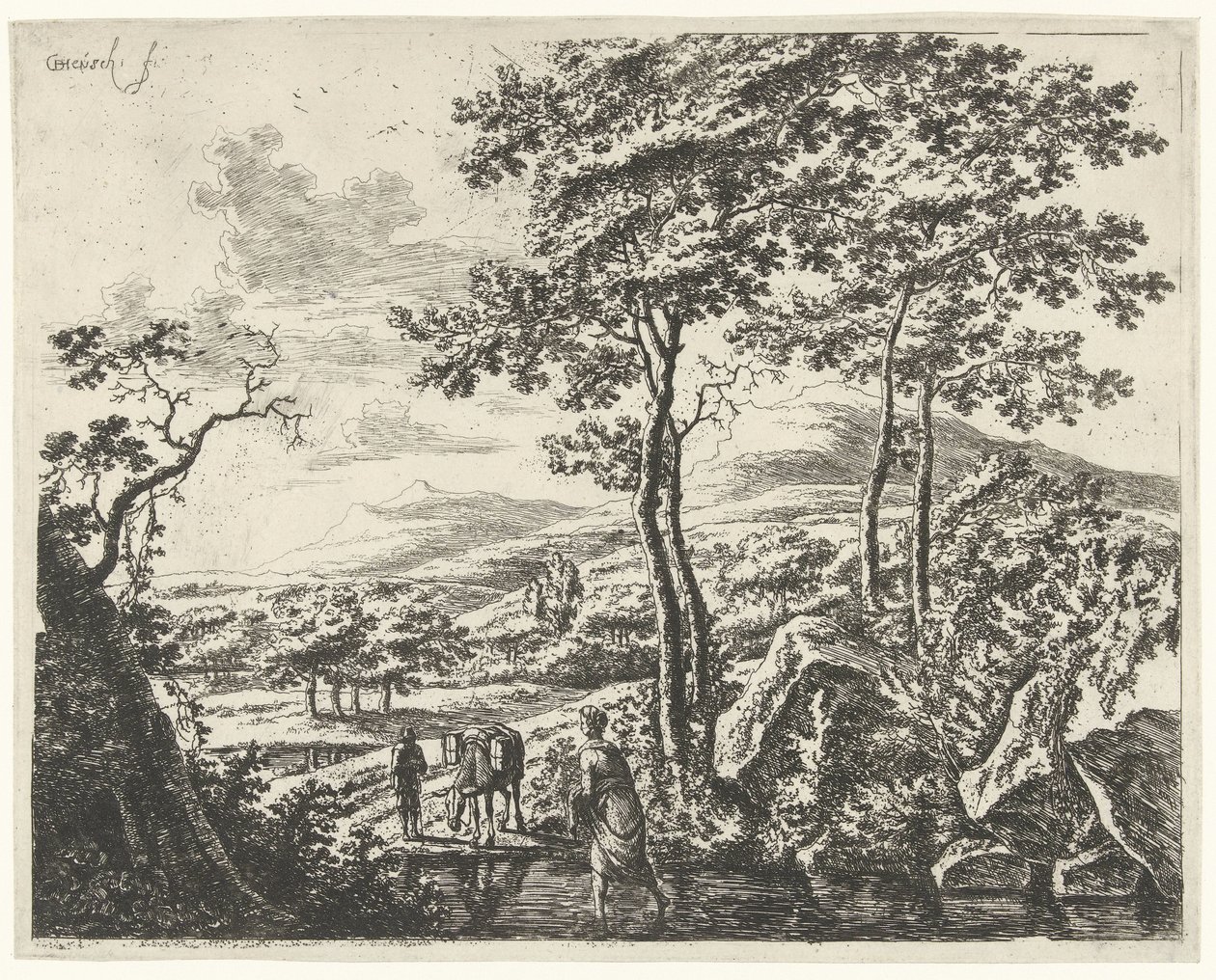 Landschaft mit einem Maultiertreiber von Willem de Heusch