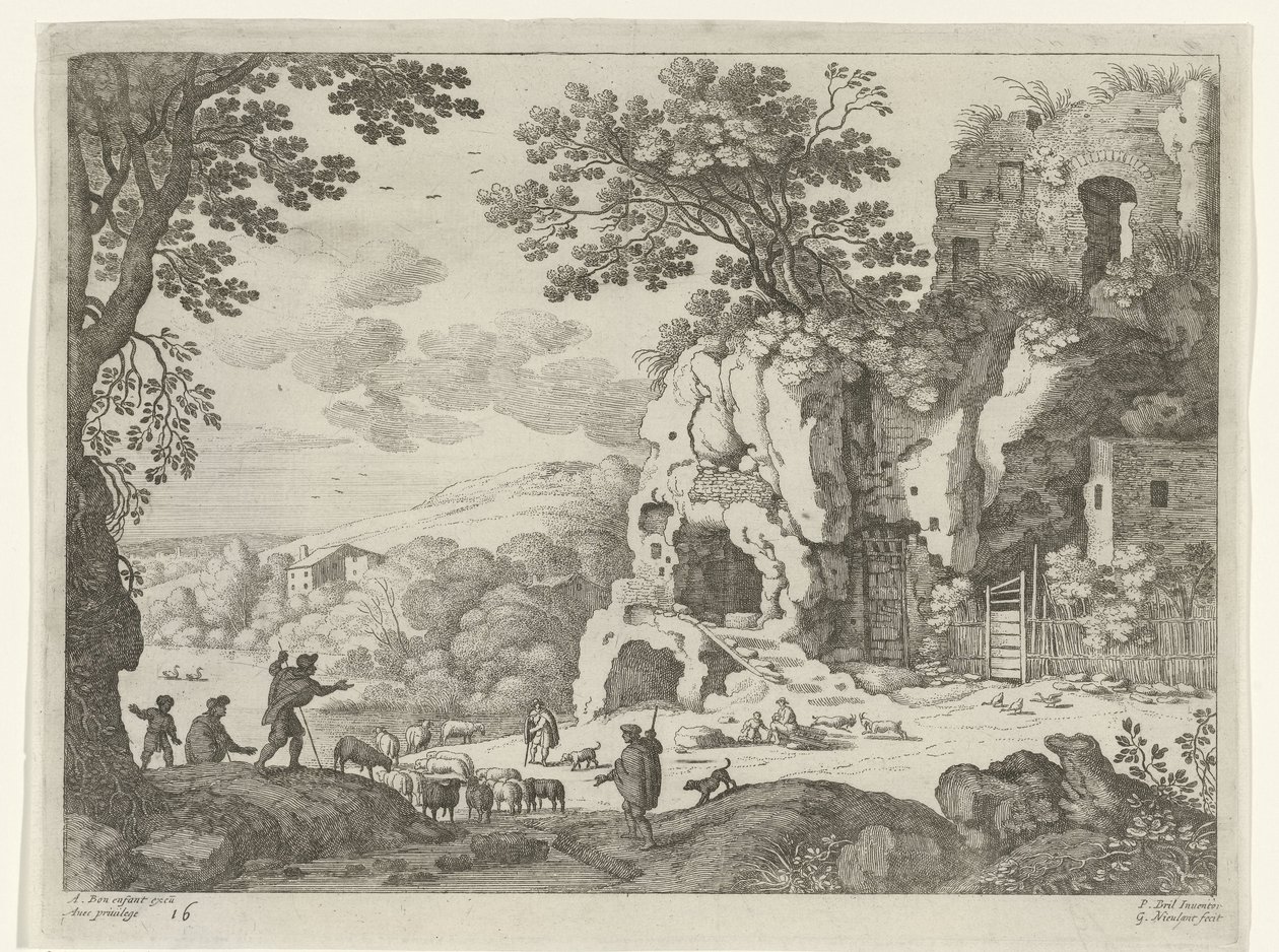 Landschaft mit einer Ruine von Willem van Nieulandt (II)