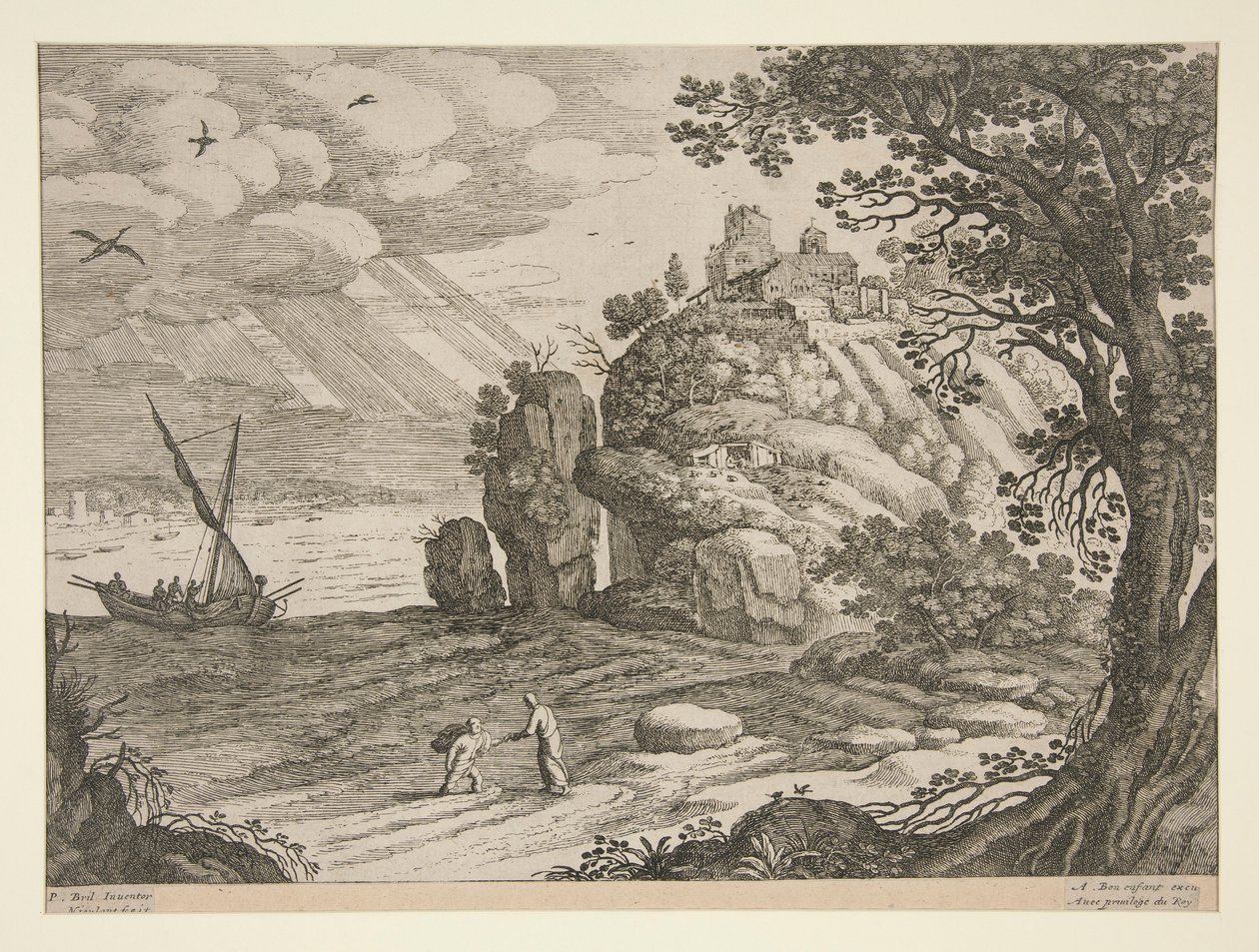 Italienische Landschaften; eine von 30 Platten von Willem van Nieulandt II