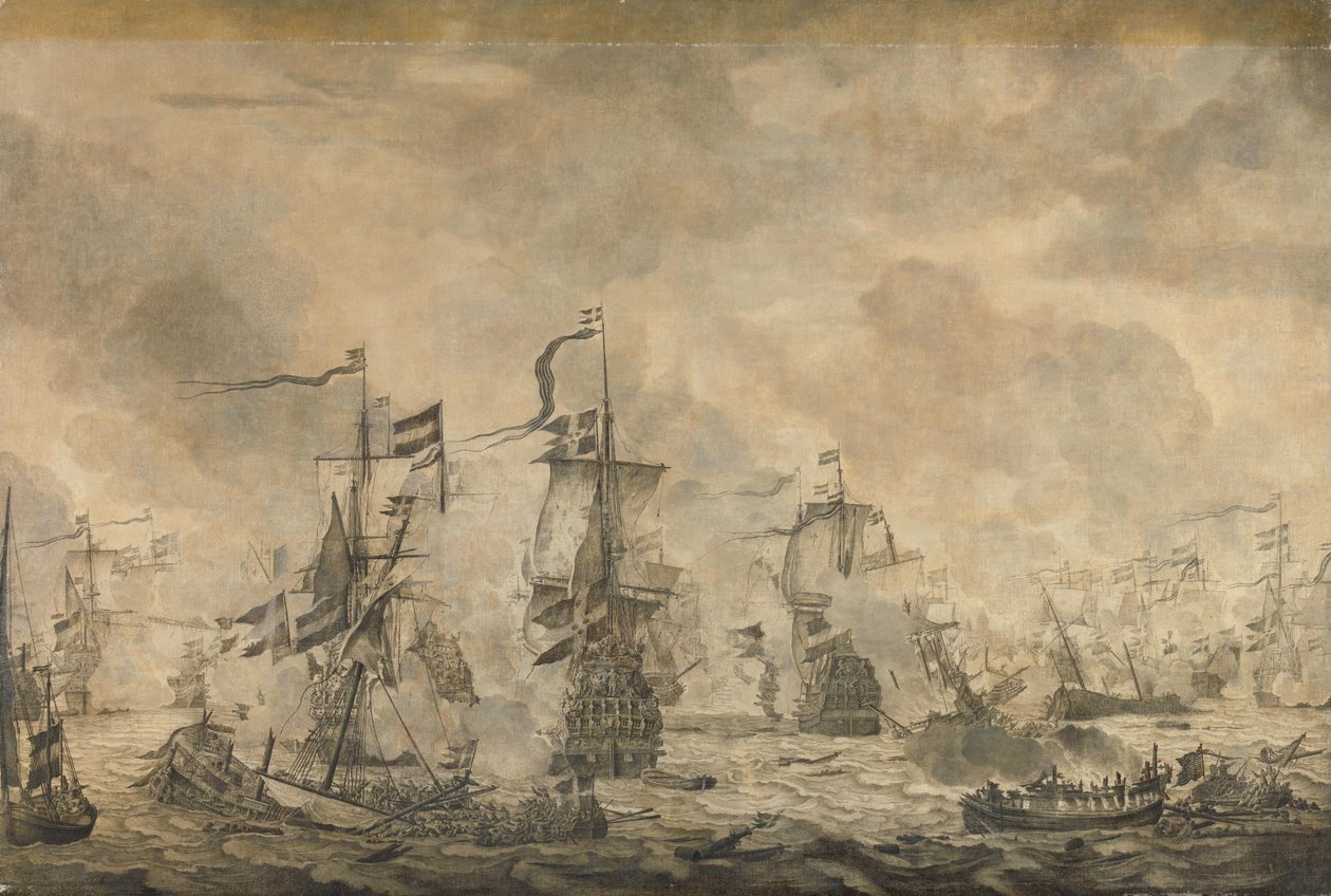 Schlacht zwischen den niederländischen und schwedischen Flotten im Sund, 8. November 1658 von Willem van de Velde (I)