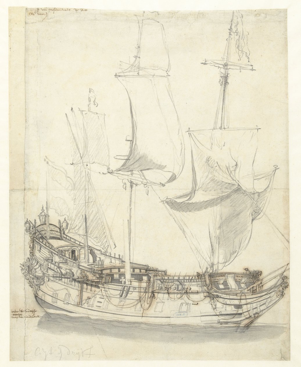 Schiff die Princesse Royale von Vizeadmiral Witte de With von Willem van de Velde (I)