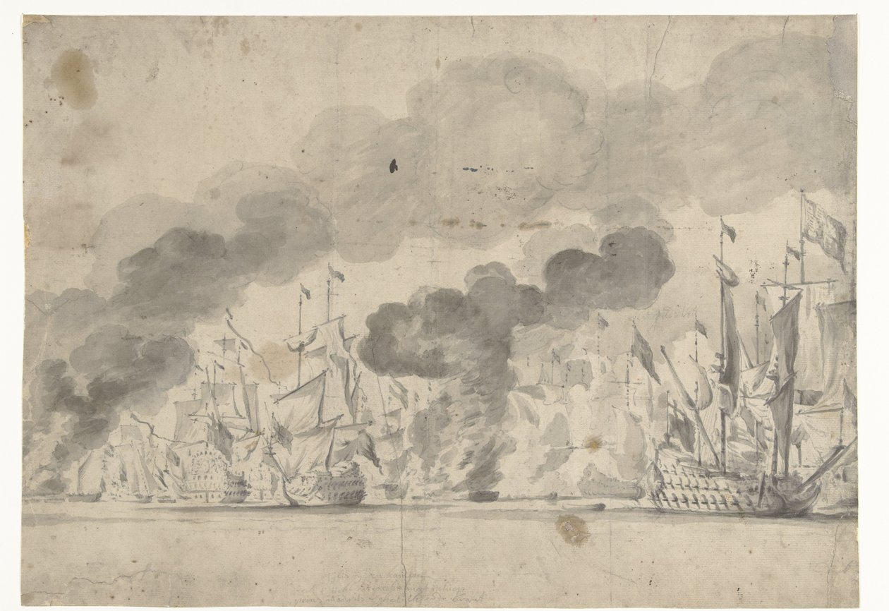 Seeschlacht bei Lowestoft am 13. Juni 1665 von Willem van de Velde (I)