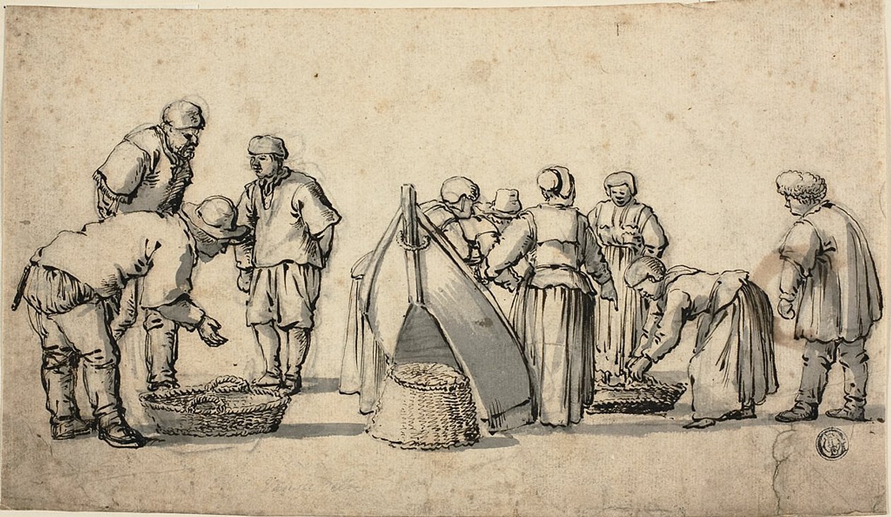 Ein niederländischer Fischmarkt von Willem van de Velde I