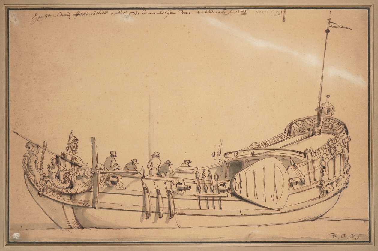 Yacht der Admiralität der Maas von Willem van de Velde the Younger
