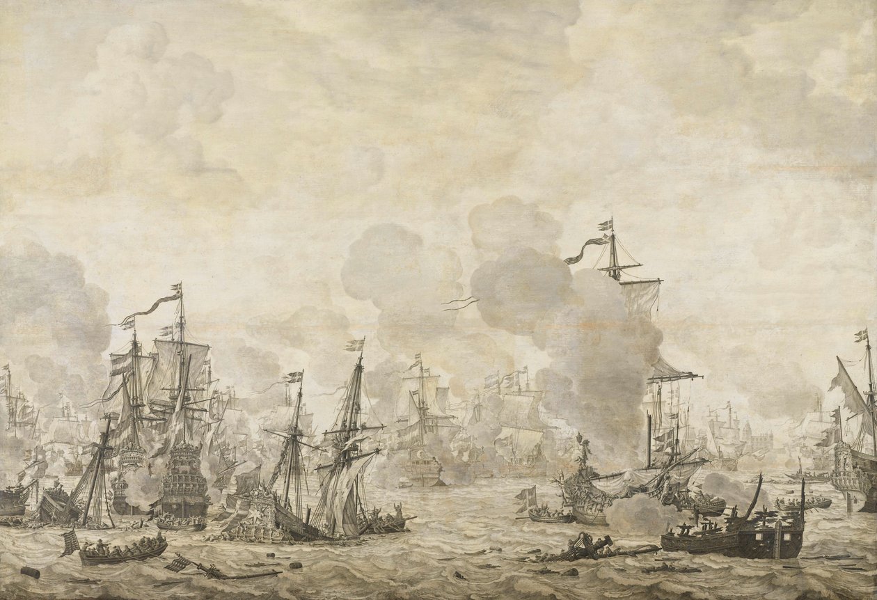 Episode aus der Schlacht zwischen der niederländischen und schwedischen Flotte im Sund von Willem van de the Elder Velde