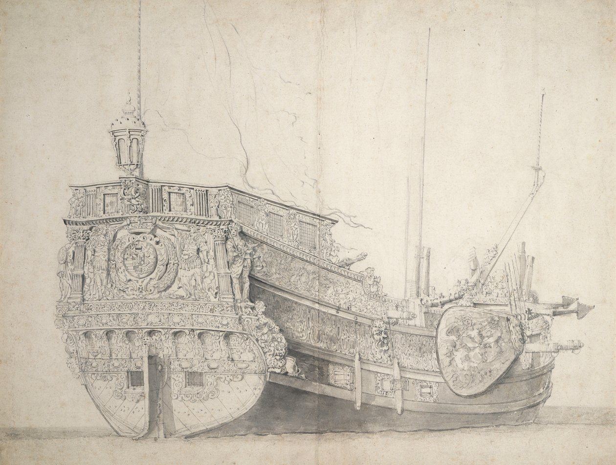 Porträt einer niederländischen Prinzenyacht, ca. 1660 von Willem van de the Elder Velde