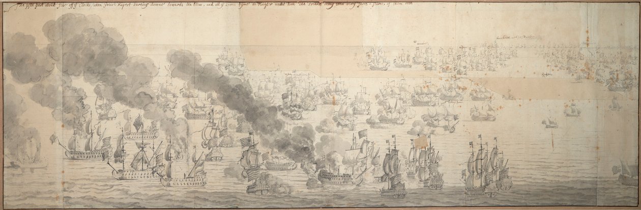 Die Schlacht bei Texel (Kijkduin) von Willem van de the Elder Velde