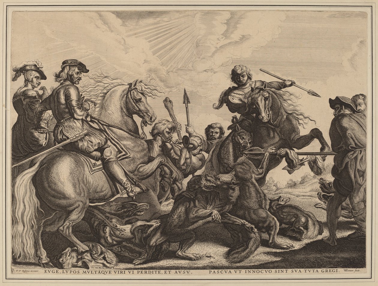 Die Wolfsjagd von Willem van der Leeuw after Sir Peter Paul Rubens