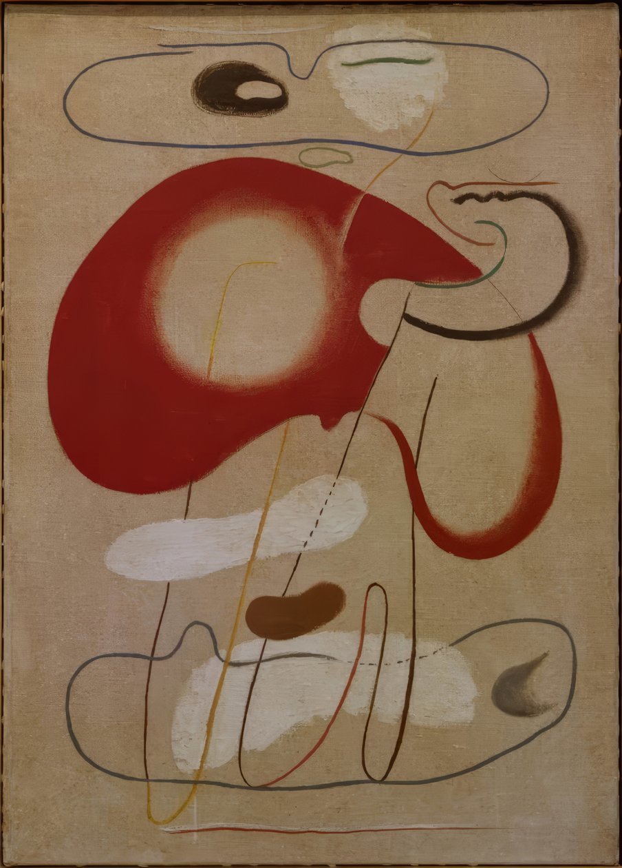 Bild mit brauner Form von Willi Baumeister