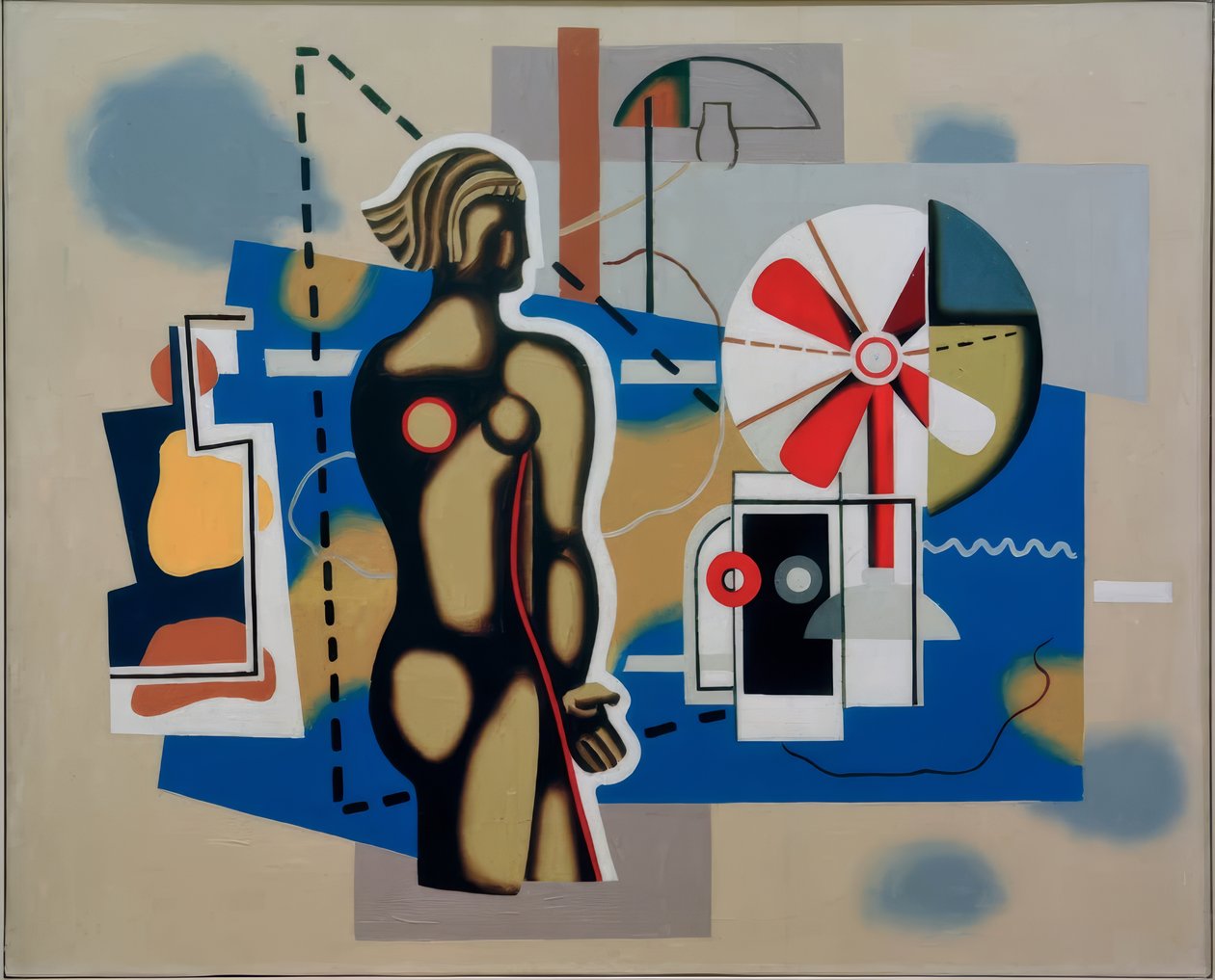 Weibliche Figur auf blauem Feld von Willi Baumeister