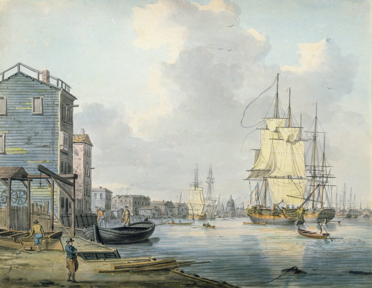 Die Themse bei Rotherhithe, 1790er Jahre von William Anderson