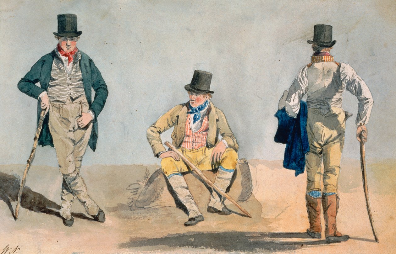 Ein Dreifachporträt des Architekten Anthony Salvin (1799-1881) von William Andrews Nesfield