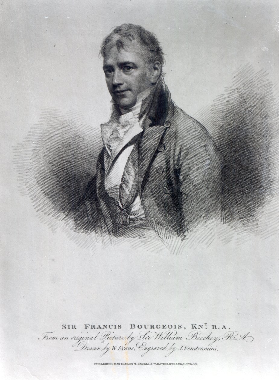 Sir Francis Bourgeois, nach einer Zeichnung von W. Evans, graviert von J. Vendramini von William Beechey