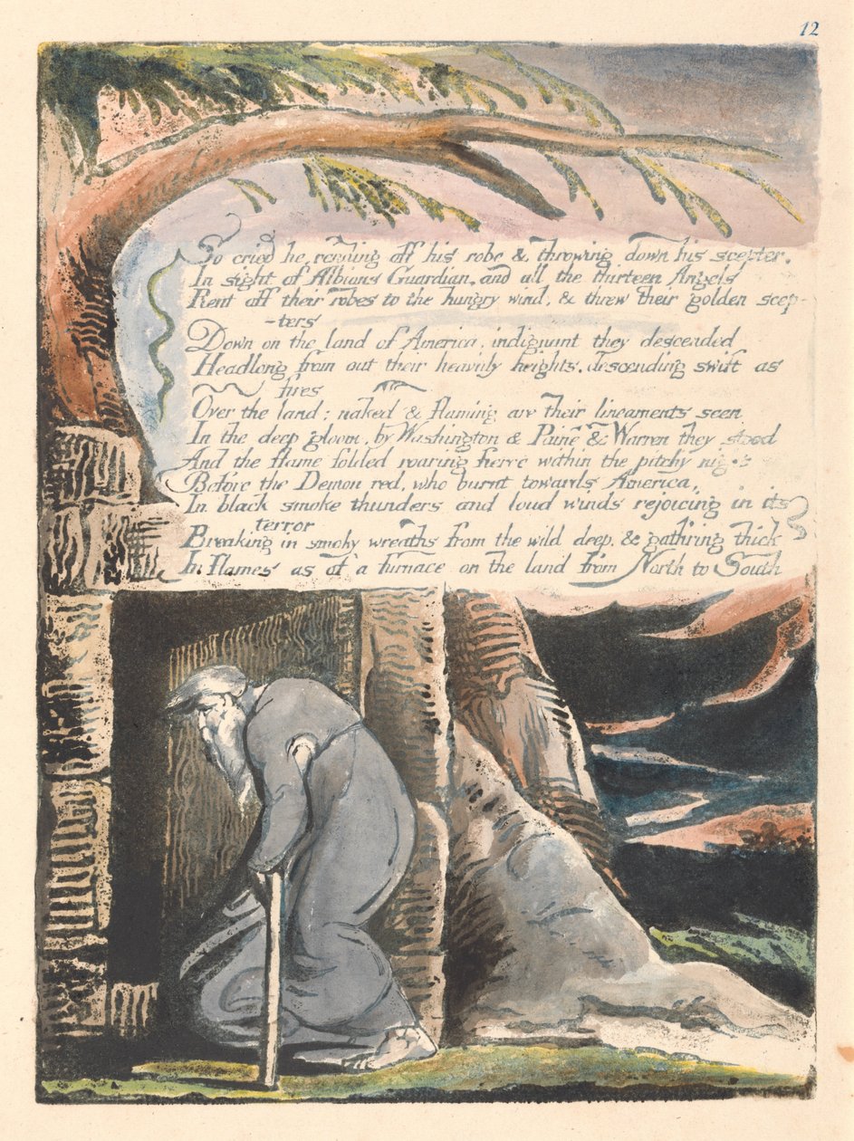 Amerika. Eine Prophezeiung, Platte 14, So schrie er... von William Blake
