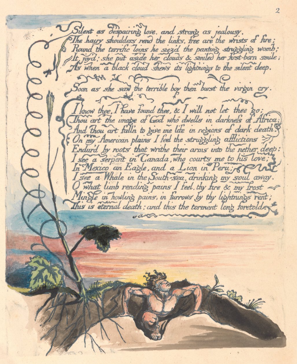 Amerika. Eine Prophezeiung, Platte 4 von William Blake