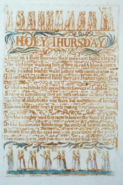 Heiliger Donnerstag, Platte 23 aus Songs of Innocence, 1789 von William Blake