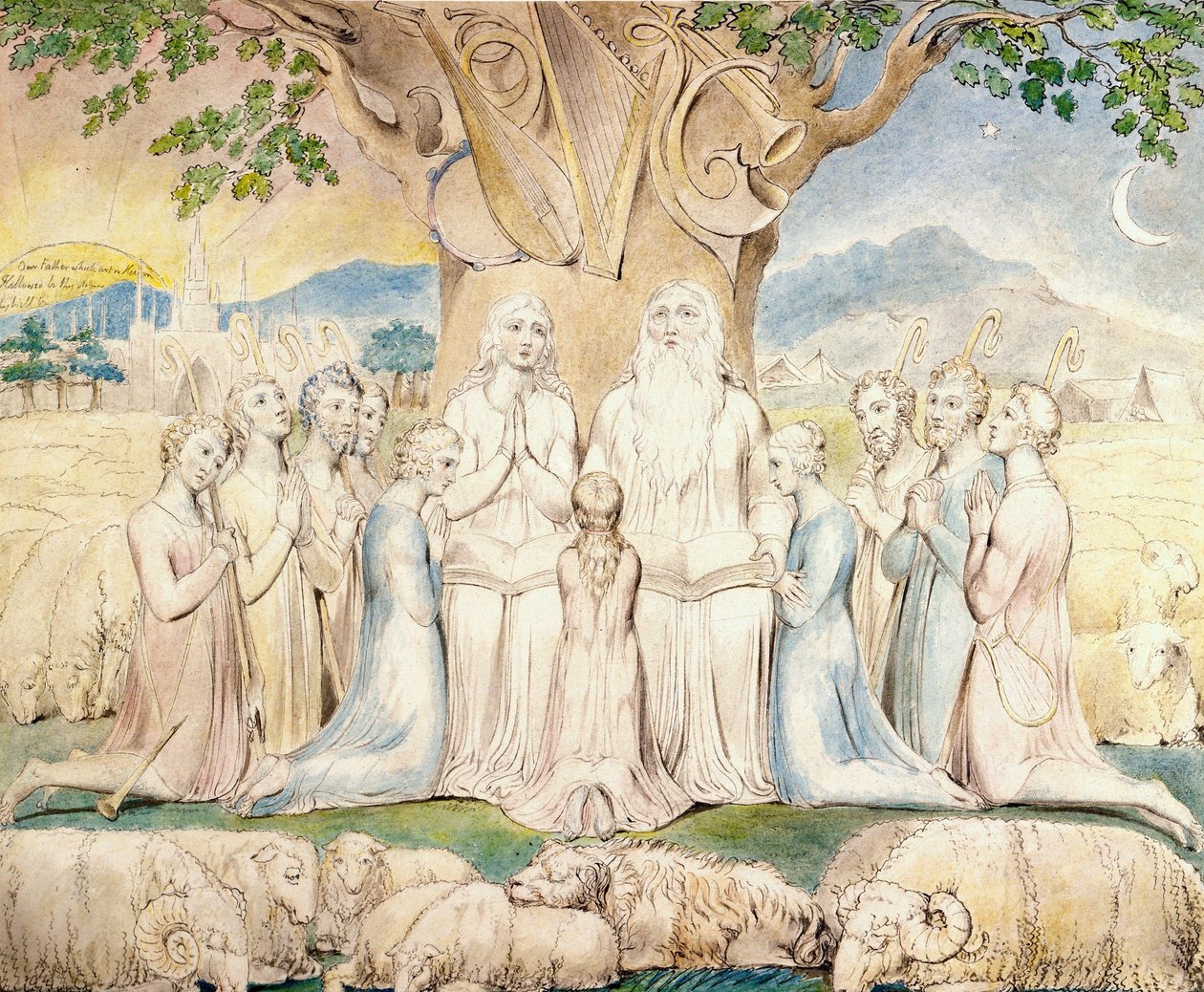 Hiob und seine Familie von William Blake