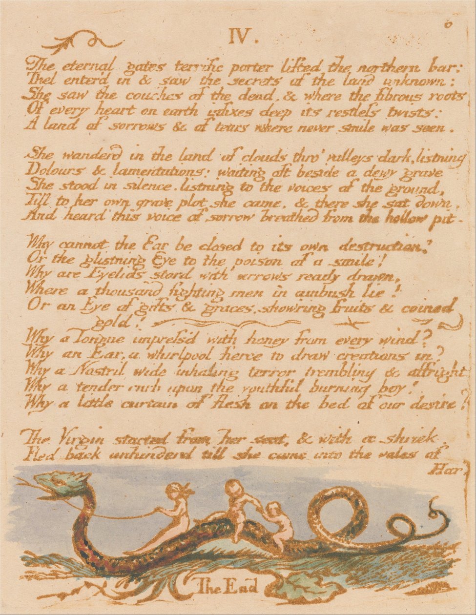 Das Buch Thel, Tafel 8 von William Blake