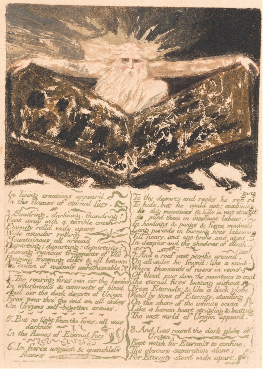 Das erste Buch von Urizen, Tafel 6, In lebenden Schöpfungen erschienen . . . . (Bentley 5) von William Blake