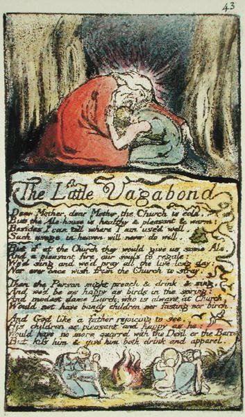 Der kleine Vagabund, Platte 43 (Bentley 45) aus Songs of Innocence and of Experience (Bentley Copy L) 1789-94 von William Blake