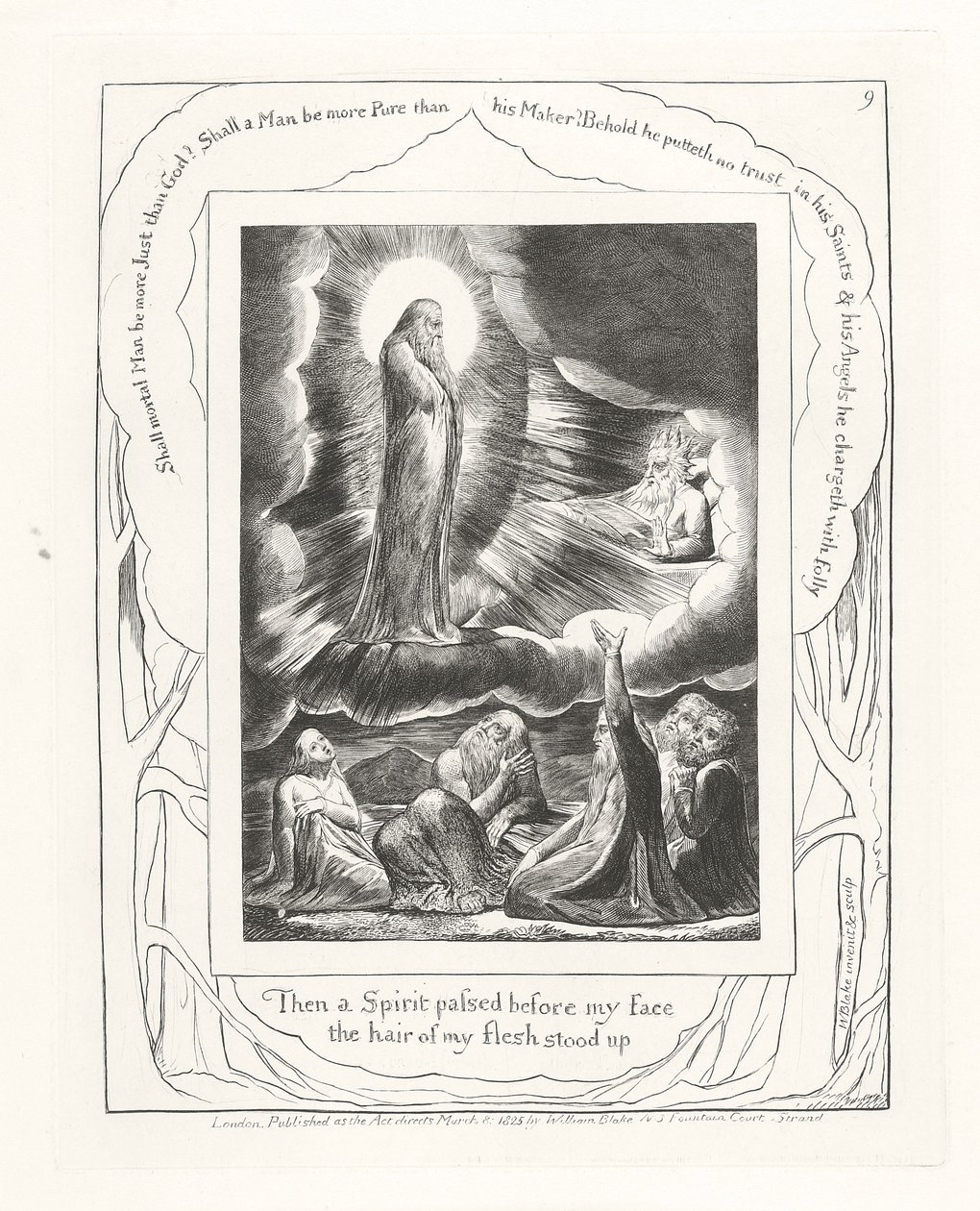 Dann ging ein Geist vor meinem Gesicht vorbei, das Haar meines Fleisches stand auf, 1825 von William Blake