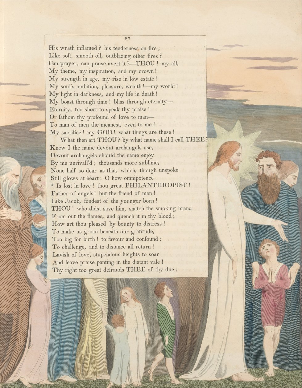 Youngs Nachtgedanken, Seite 87, Ist in Liebe verloren! Du großer Menschenfreund von William Blake